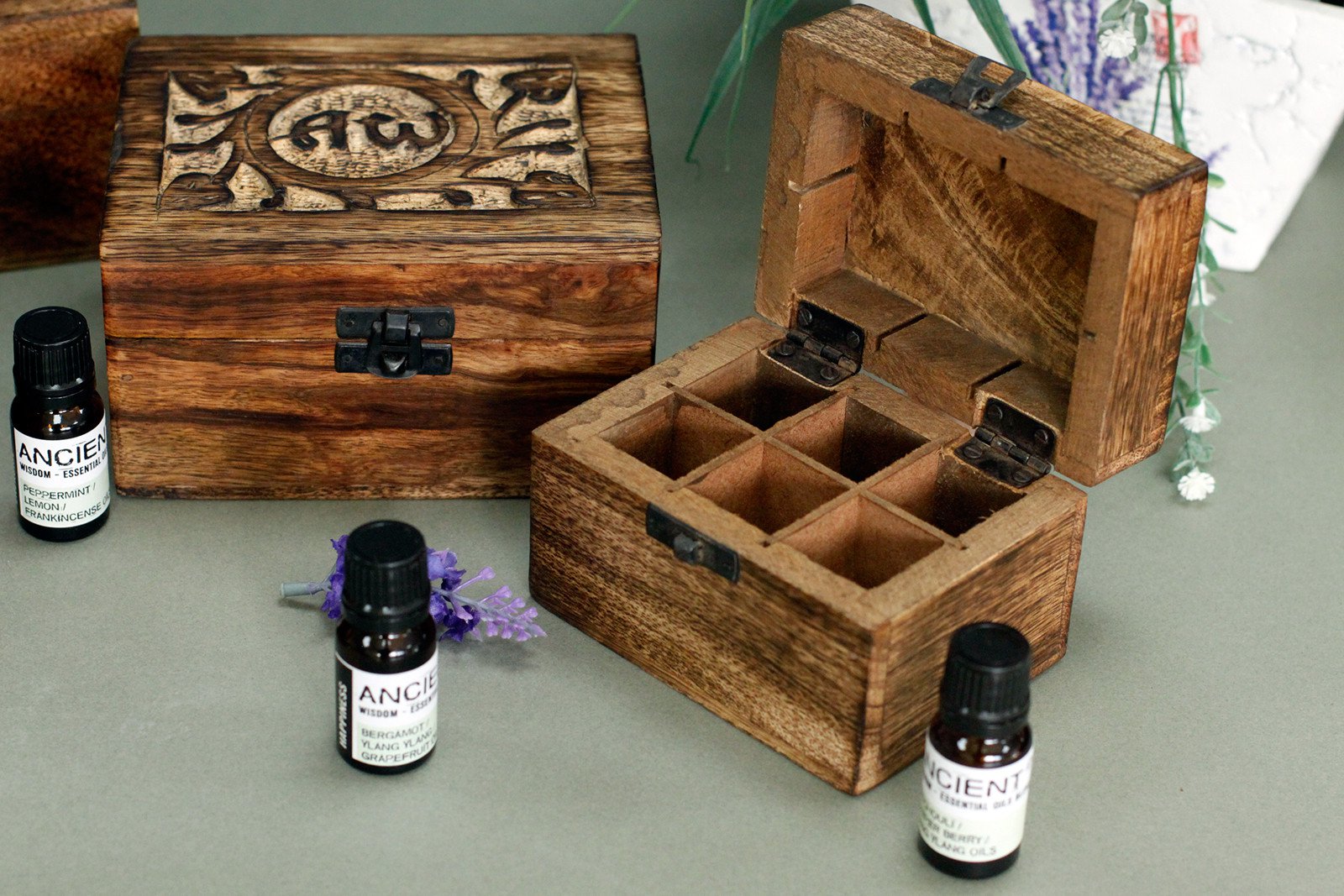 Aromatherapy Floral Carved Boxes
